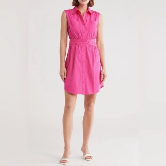10 Crosby Derek Lam Dresses & Skirts - Derek Lam 10 Crosby Cora Sleeveless Cotton Shirtdress In Magenta Size 12 NWT